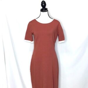 ROOLEE Maroon Ringer-Style Sweater Dress